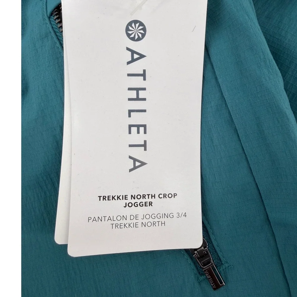 NEW Athleta Trekkie North Crop Jogger Pants‎ Teal Women's Size 8T